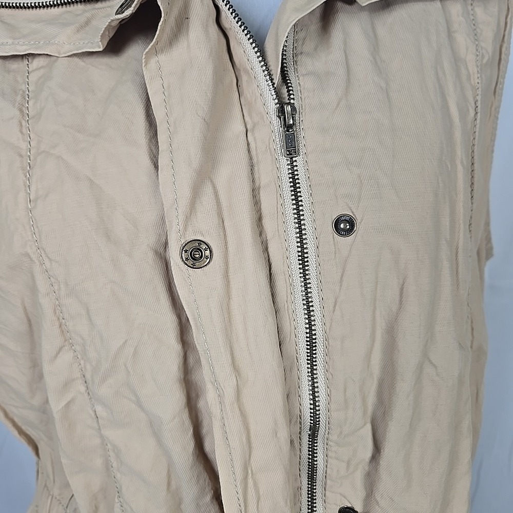 ColdWater Creek Beige Cotton/Nylon Zip Snap Front Vest Size Large / 14 - Picture 6 of 8